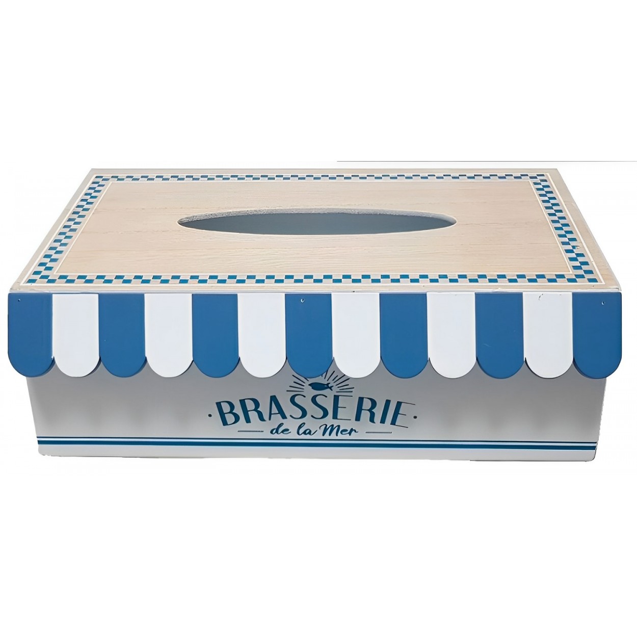 CAJA DE PAÑUELOS TROPICAL MDF BRASSERIE 25X15,5X8,5CM