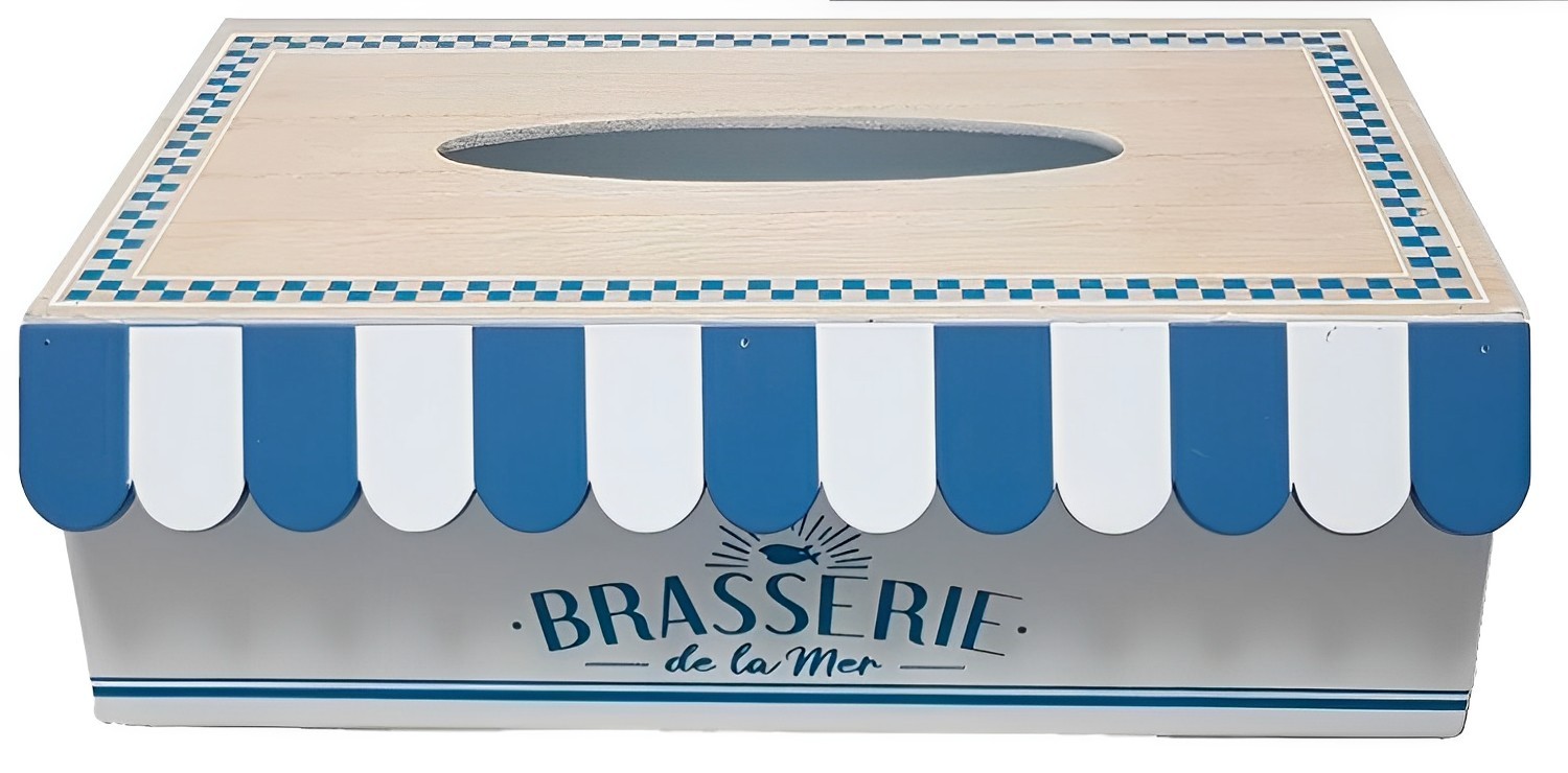 CAJA DE PAÑUELOS TROPICAL MDF BRASSERIE 25X15,5X8,5CM