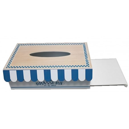 CAJA DE PAÑUELOS TROPICAL MDF BRASSERIE 25X15,5X8,5CM