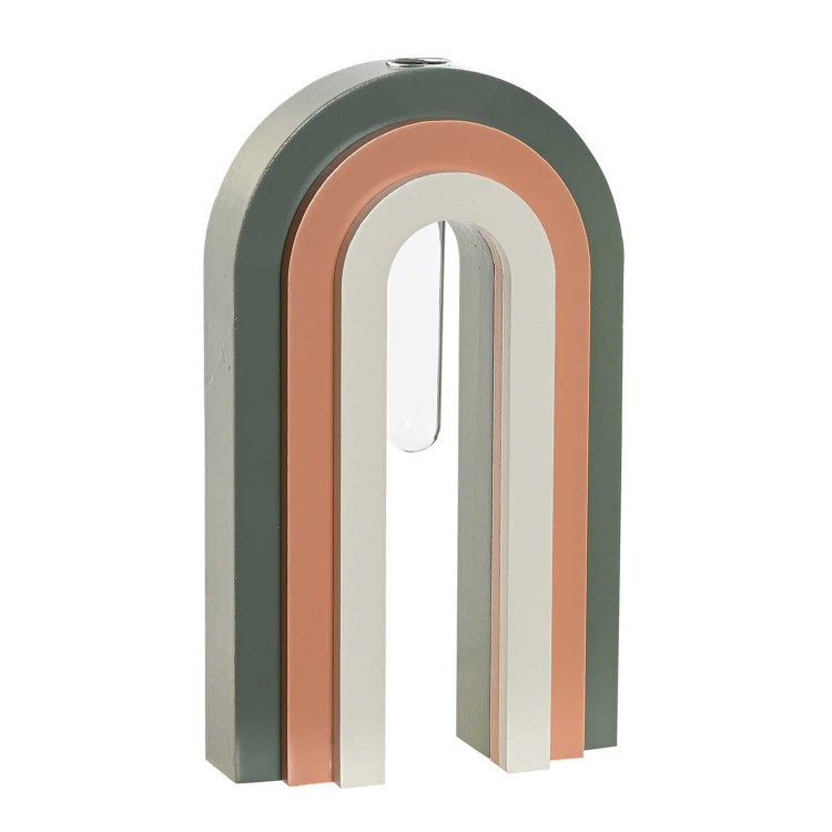 JARRÓN DECORATIVO MDF Y VIDRIO IRIS 10,5X3,5X18CM