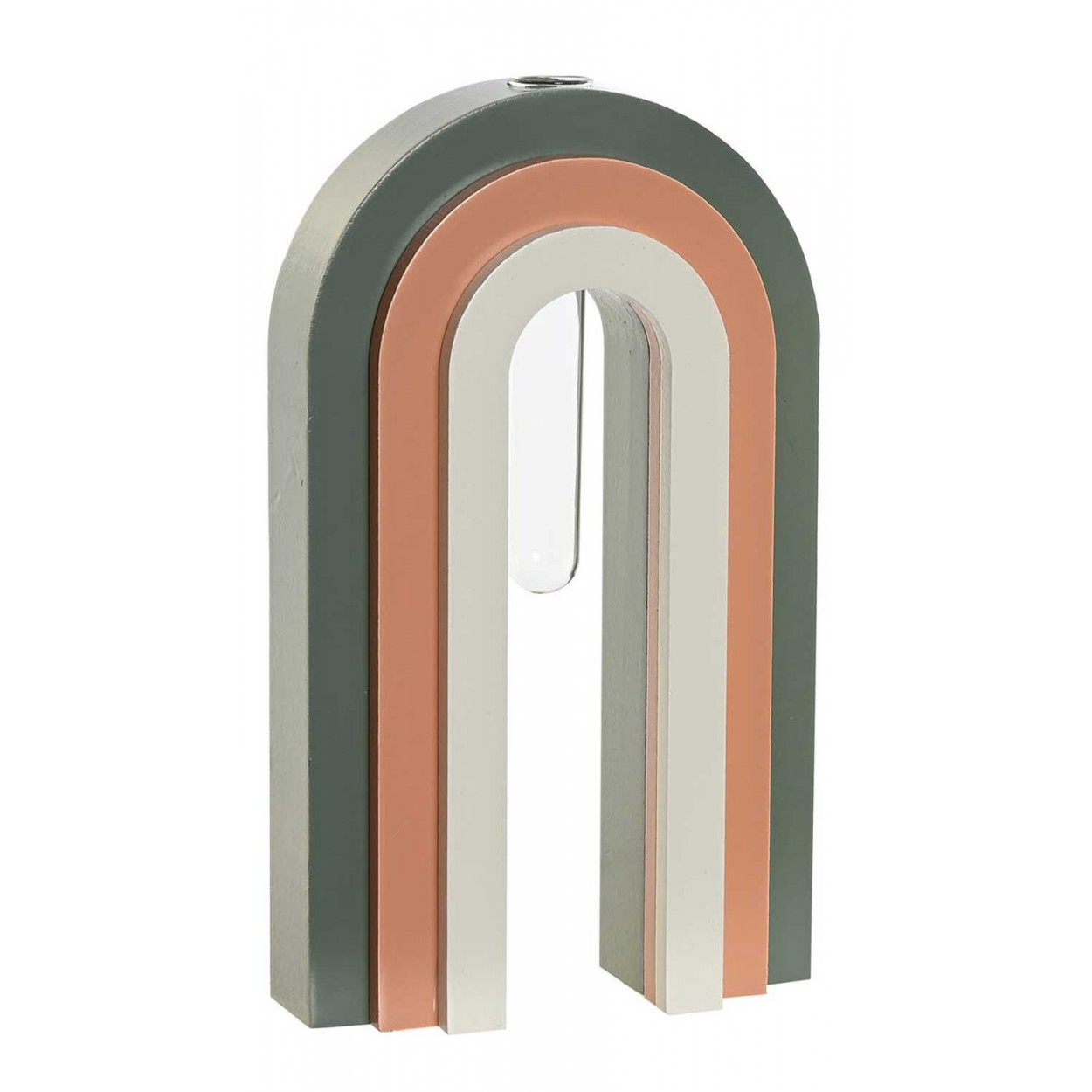 JARRÓN DECORATIVO MDF Y VIDRIO IRIS 10,5X3,5X18CM