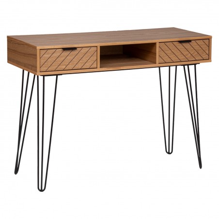 CONSOLA RECIBIDOR MARRÓN 2 CAJONES 110X40X80,5CM
