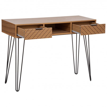 CONSOLA RECIBIDOR MARRÓN 2 CAJONES 110X40X80,5CM