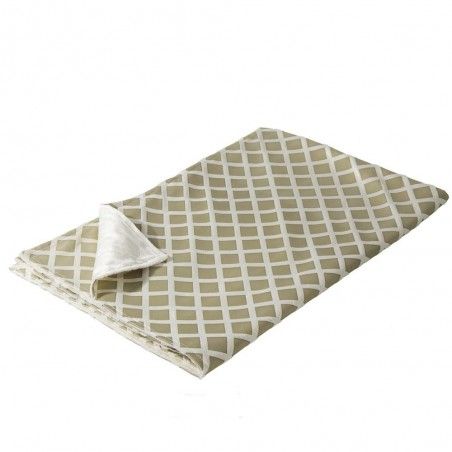 Manta sofá rombos beige terciopelo (170x130)