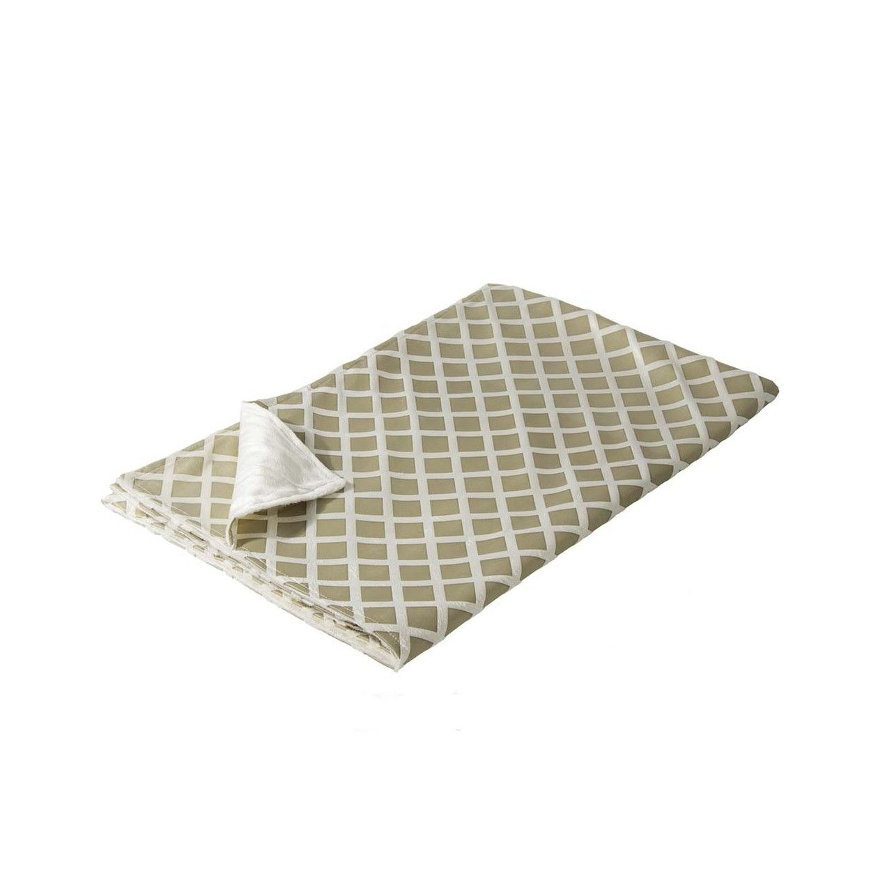 Manta sofá rombos beige terciopelo (170x130)