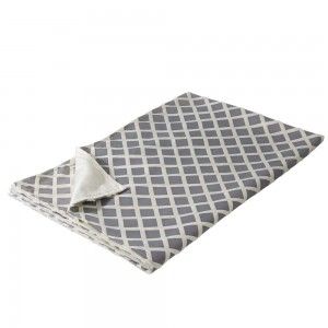 Couverture de canapé de velours diamant gris/blanc (130x170)