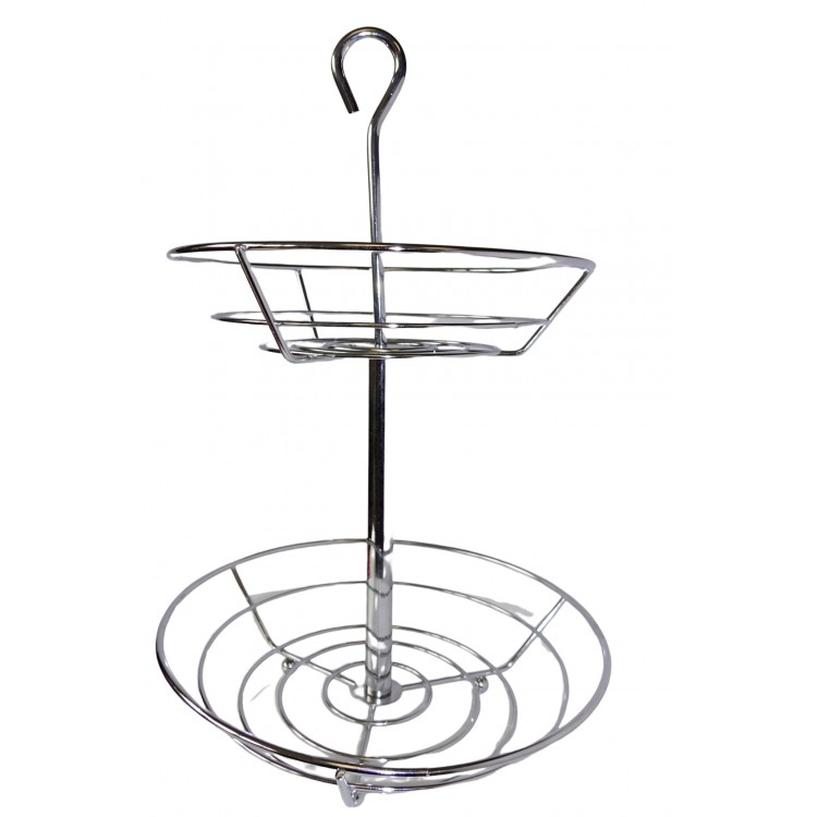 FRUTERO COCINA MODERNO DOS PISOS ACERO CROMADO 40X26CM