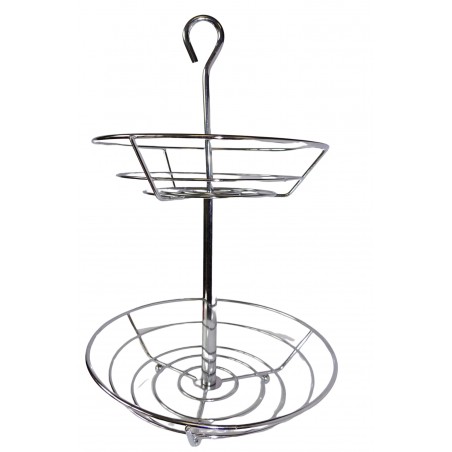 FRUTERO COCINA MODERNO DOS PISOS ACERO CROMADO 40X26CM