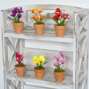 Plantes artificielles Fleur Pourpre avec un Pot de Boue Naturelle de la Maison et de Plus