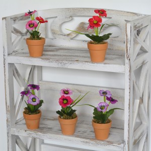 Plante Artificielle Fleur de Lilas et Violet dans un Pot de Boue Naturelle de la Maison et de Plus