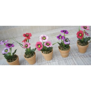 Plant Artificial Flower Lilac and Purple in a Pot of Mud Natural Home and More