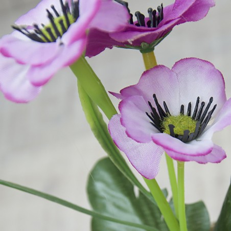 Plant Artificial Flower Lilac and Purple in a Pot of Mud Natural Home and More