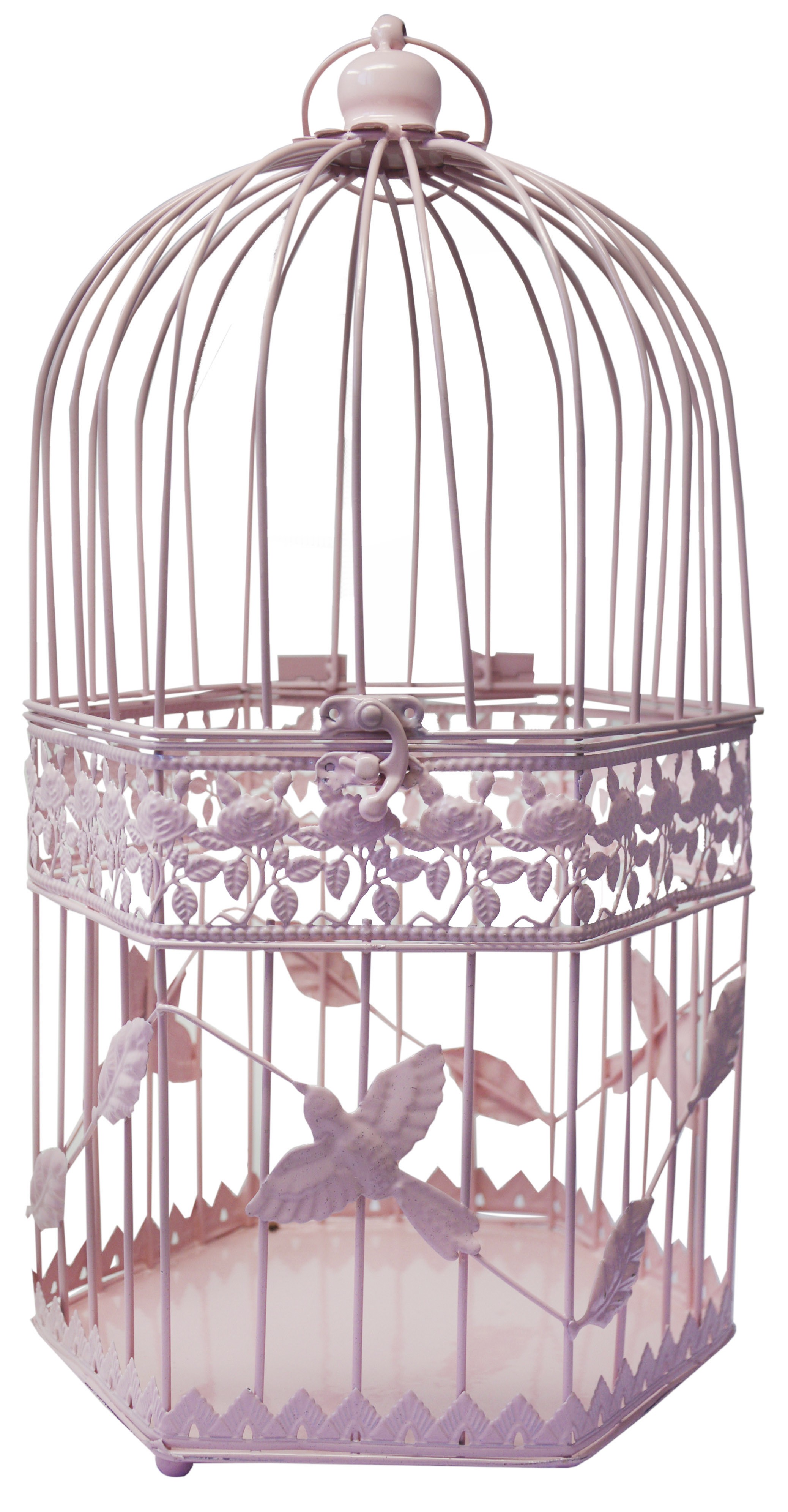 Jaula decorativa Metálica Rosa, Centros de Mesa. Decoración para Bodas y Comuniones, Jaulas Decorativas.