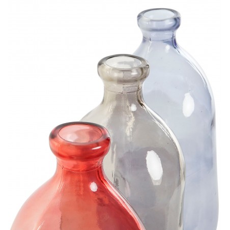 JARRÓN ALTO DECORATIVO CRISTAL RECICLADO ORGANIC 13X13X35CM
