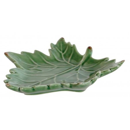 BANDEJA VACIABOLSILLOS PORCELANA HOJA 14X12X2CM