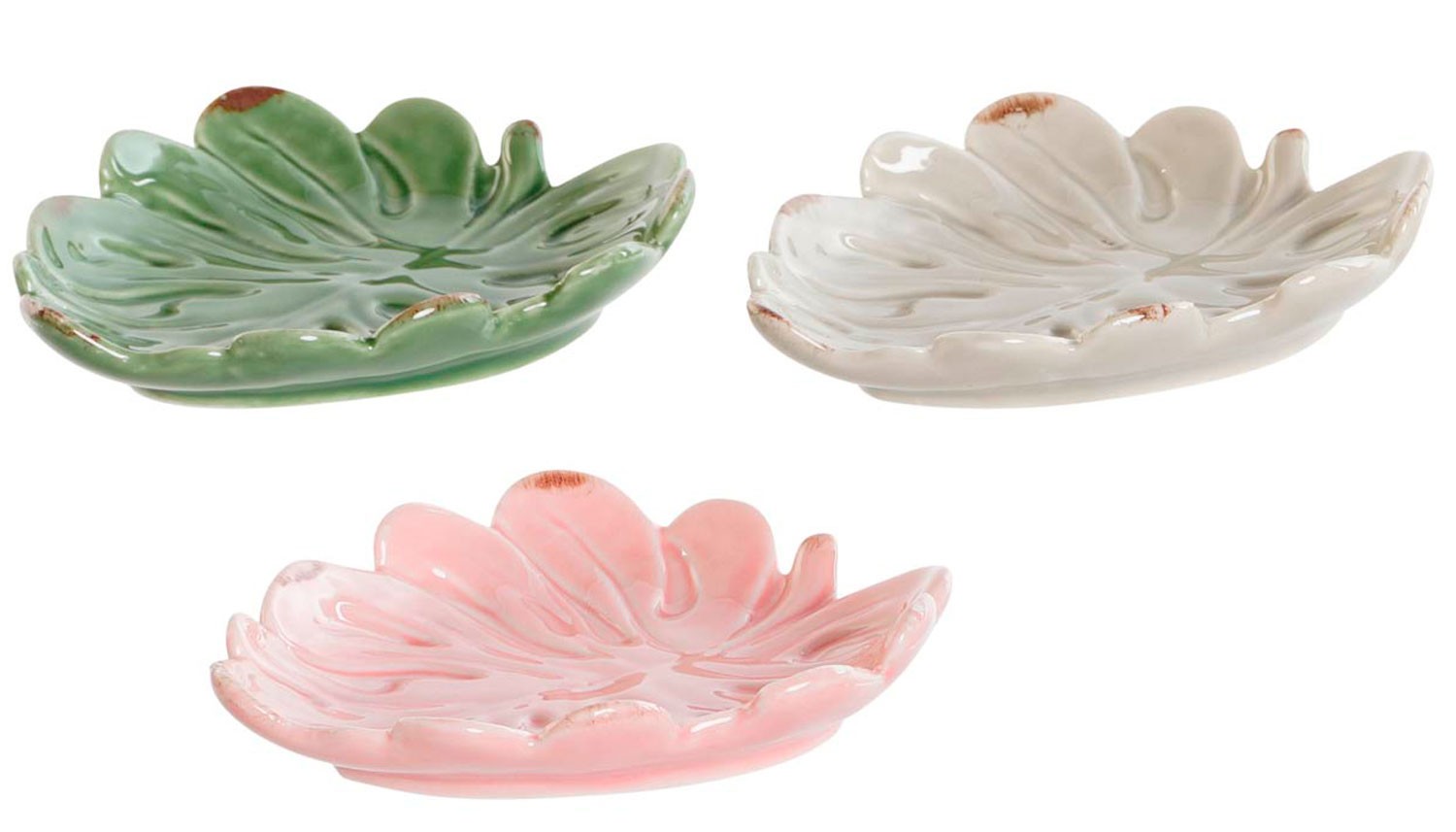 BANDEJA VACIABOLSILLOS PORCELANA HOJA 13X10X2,5CM