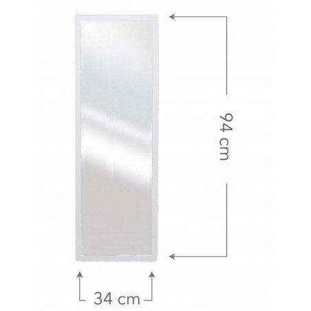 *TARA* Espejo para Puerta Moderno Económico, Acabado Brillo de PVC, Cuerpo Entero, sin Agujeros - Hogar y Más