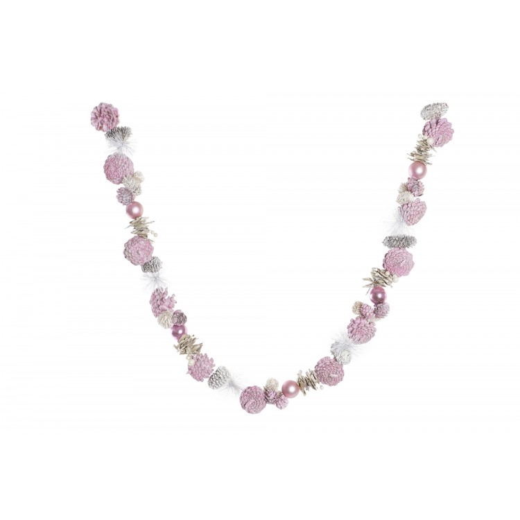 GUIRNALDA NAVIDAD PIÑAS ROSA PALO 150CM