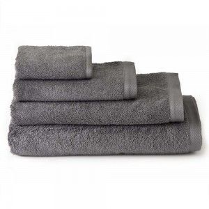 Serviette de lavabo de salle de bains en coton gris (50x100)