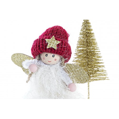 FIGURA HADA TRINEO NAVIDAD MDF POLIÉSTER DECORATIVA 14X5X14CM