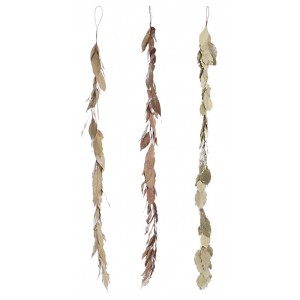 GUIRNALDA COLGANTE NAVIDAD HOJAS NATUR 110CM