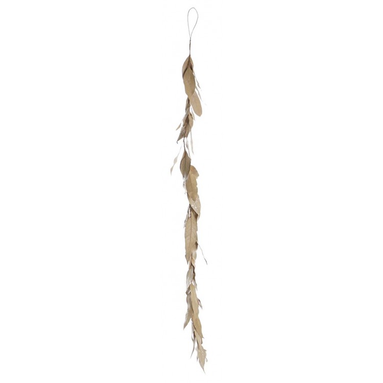 GUIRNALDA COLGANTE NAVIDAD HOJAS NATUR 110CM