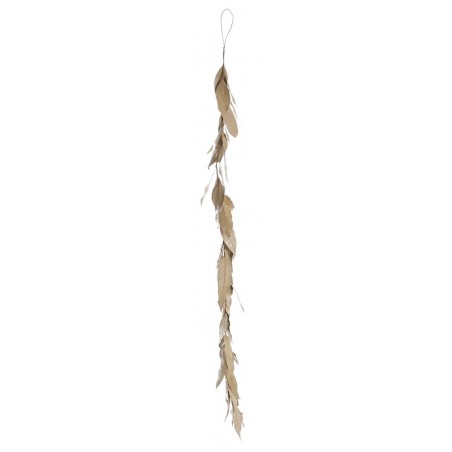 GUIRNALDA COLGANTE NAVIDAD HOJAS NATUR 110CM