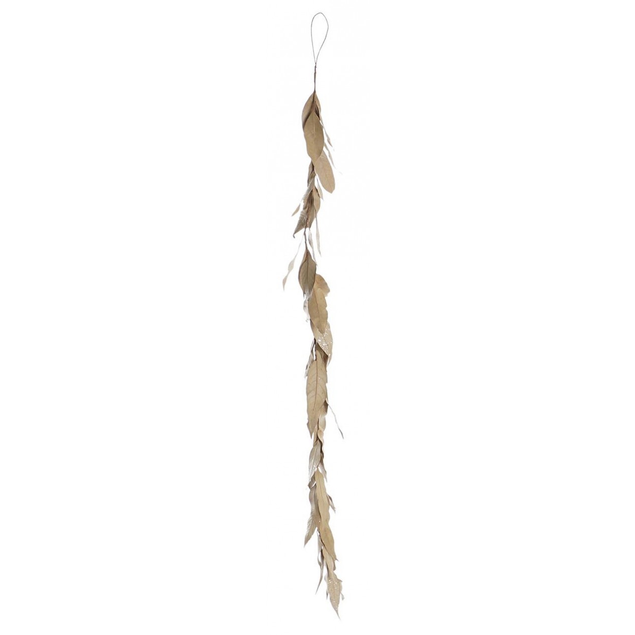 GUIRNALDA COLGANTE NAVIDAD HOJAS NATUR 110CM