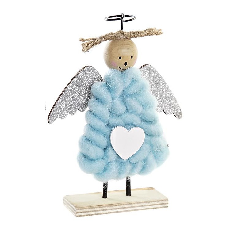 FIGURA ANGEL NAVIDAD MDF DECORATIVA 10X10X19CM