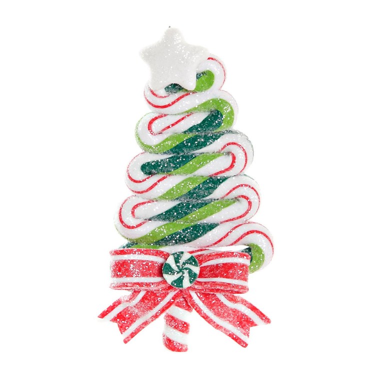 FIGURA COLGANTE ÁRBOL NAVIDAD BRILLANTE RESINA 7X1,9X13CM