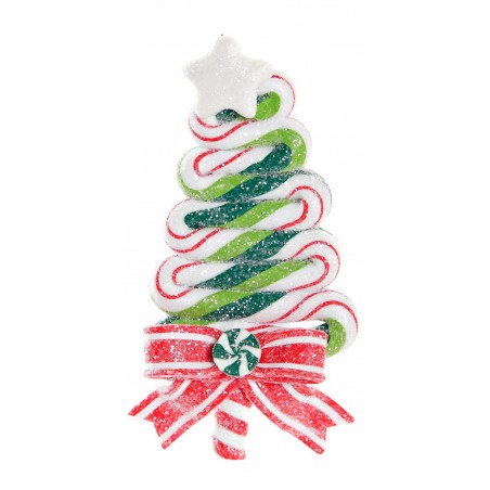 FIGURA COLGANTE ÁRBOL NAVIDAD BRILLANTE RESINA 7X1,9X13CM