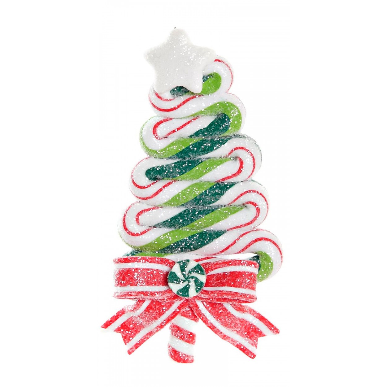 FIGURA COLGANTE ÁRBOL NAVIDAD BRILLANTE RESINA 7X1,9X13CM
