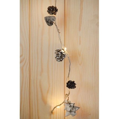 GUIRNALDA NAVIDAD PIÑAS MDF LED 240CM