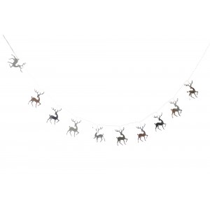 GUIRNALDA NAVIDAD RENO PLATEADO LED 107CM