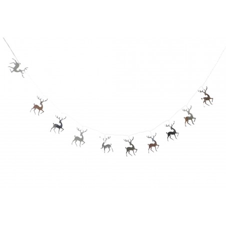 GUIRNALDA NAVIDAD RENO PLATEADO LED 107CM