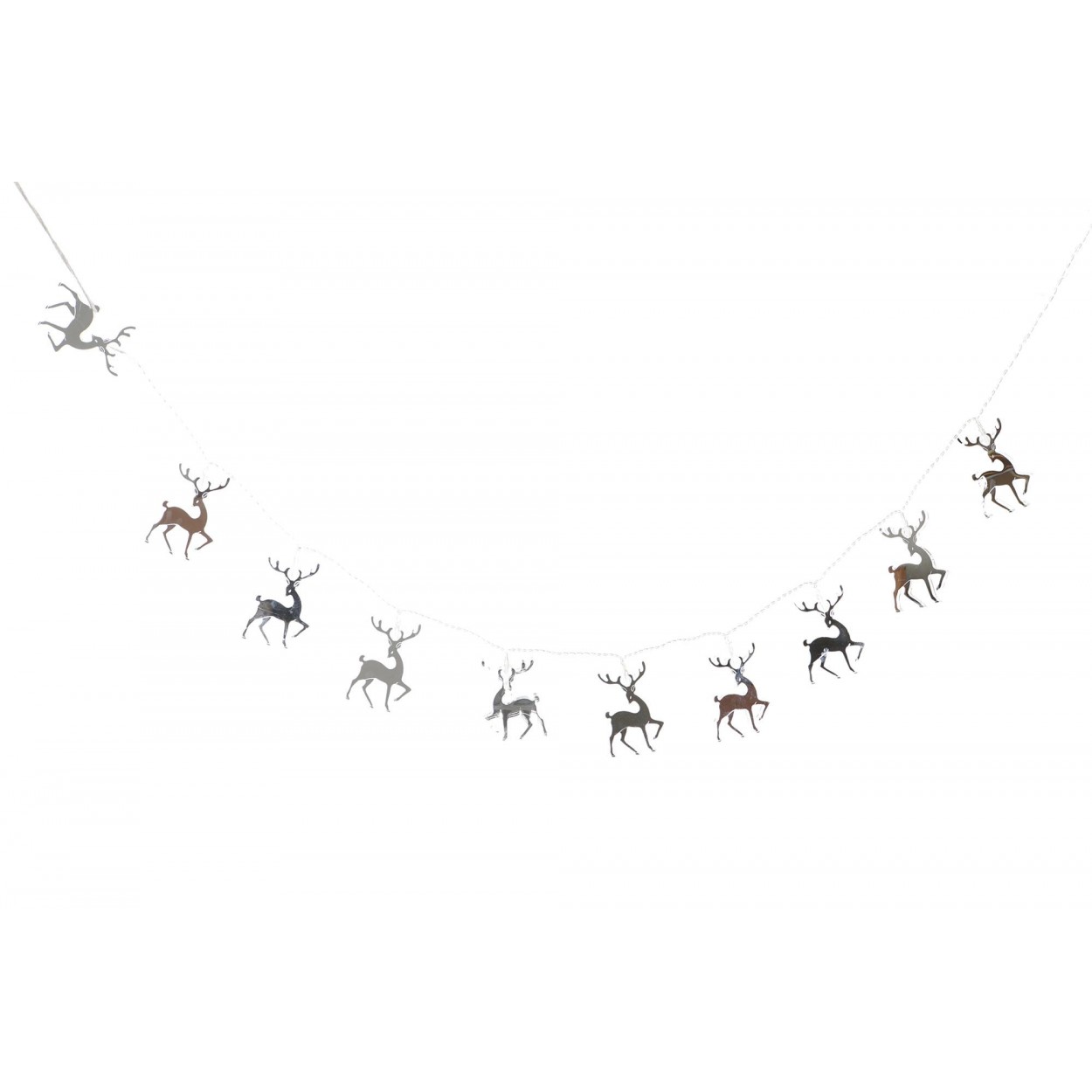GUIRNALDA NAVIDAD RENO PLATEADO LED 107CM