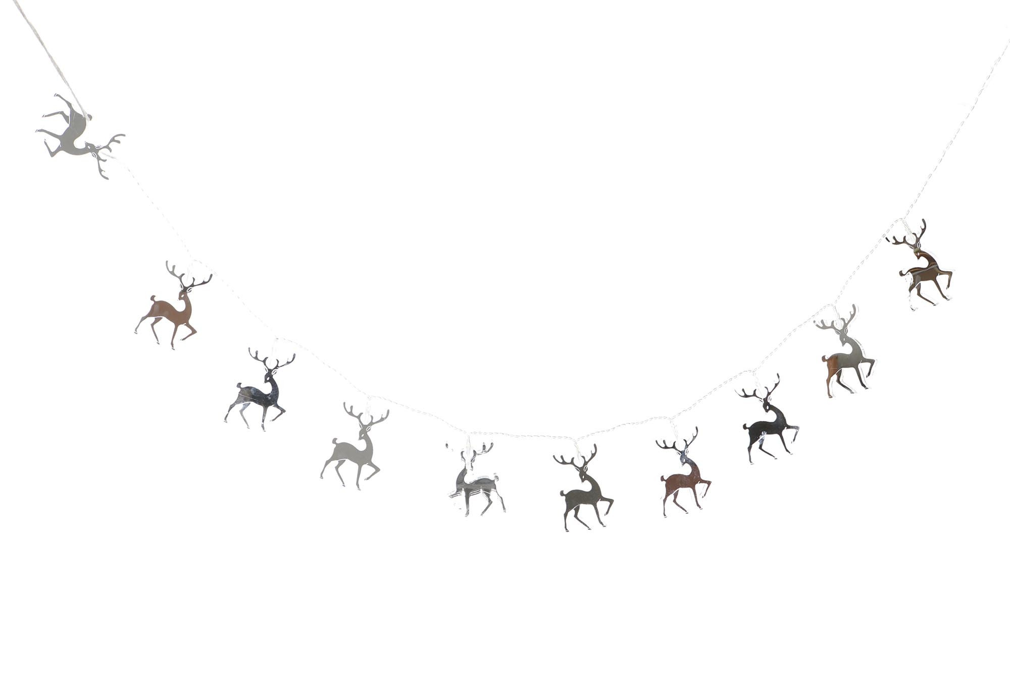 GUIRNALDA NAVIDAD RENO PLATEADO LED 107CM