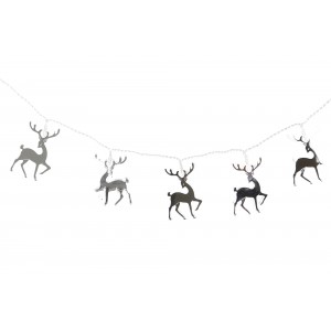 GUIRNALDA NAVIDAD RENO PLATEADO LED 107CM
