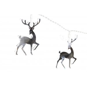 GUIRNALDA NAVIDAD RENO PLATEADO LED 107CM