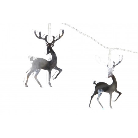 GUIRNALDA NAVIDAD RENO PLATEADO LED 107CM