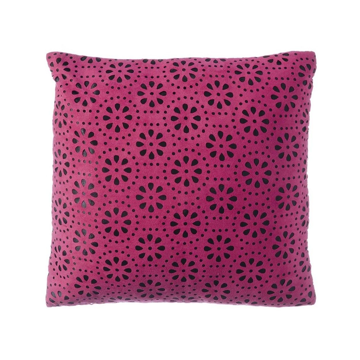 Coussin carré rose points (45x45)