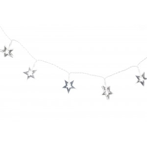 GUIRNALDA NAVIDAD ESTRELLA PLATEADO LED 120CM