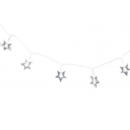 GUIRNALDA NAVIDAD ESTRELLA PLATEADO LED 120CM