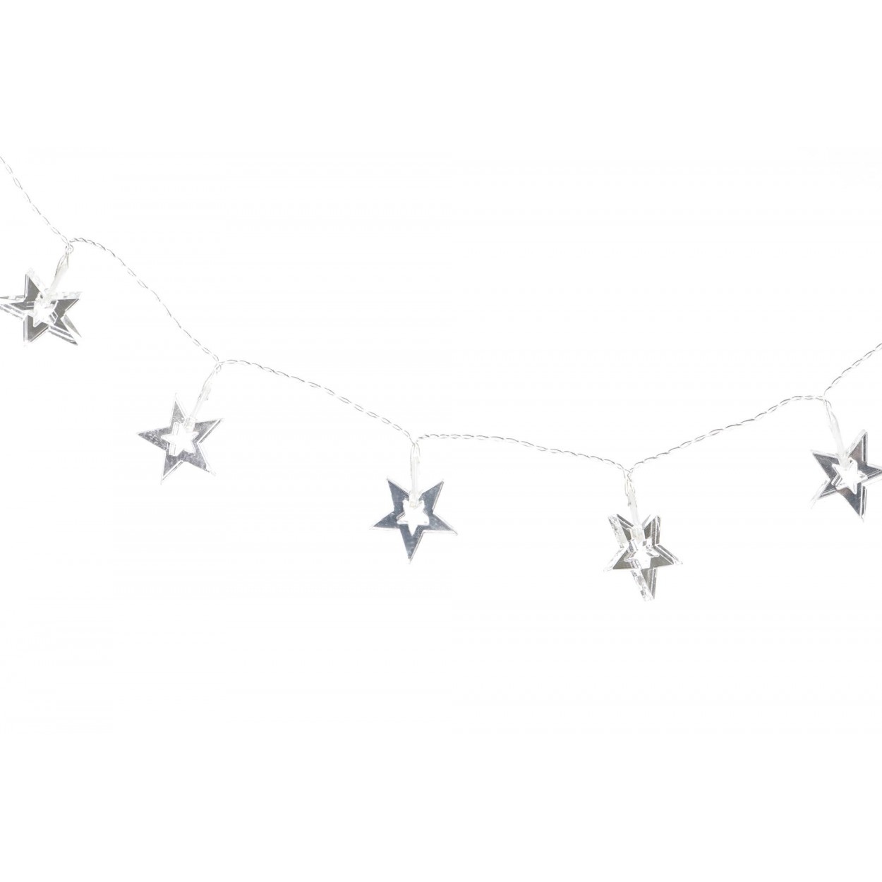 GUIRNALDA NAVIDAD ESTRELLA PLATEADO LED 120CM