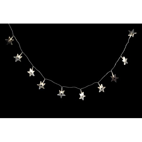 GUIRNALDA NAVIDAD ESTRELLA PLATEADO LED 120CM
