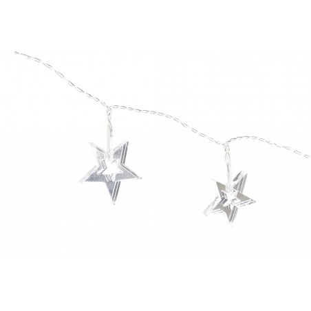 GUIRNALDA NAVIDAD ESTRELLA PLATEADO LED 120CM