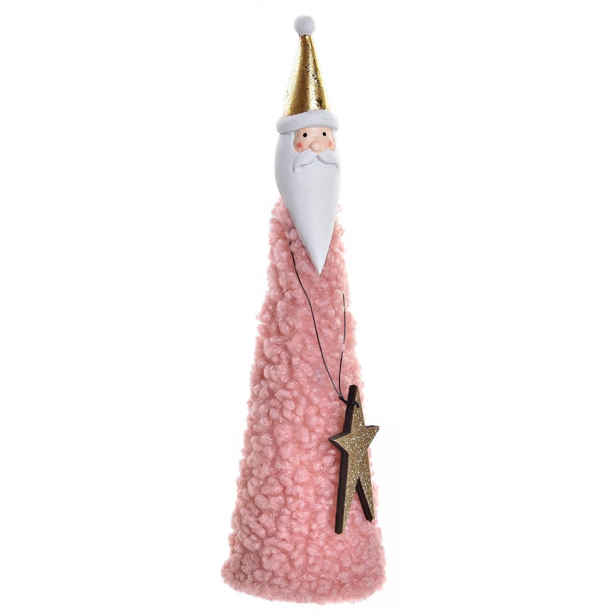 FIGURA METÁLICA Y LANA NOEL DECORATIVA5,5X5,5X25CM