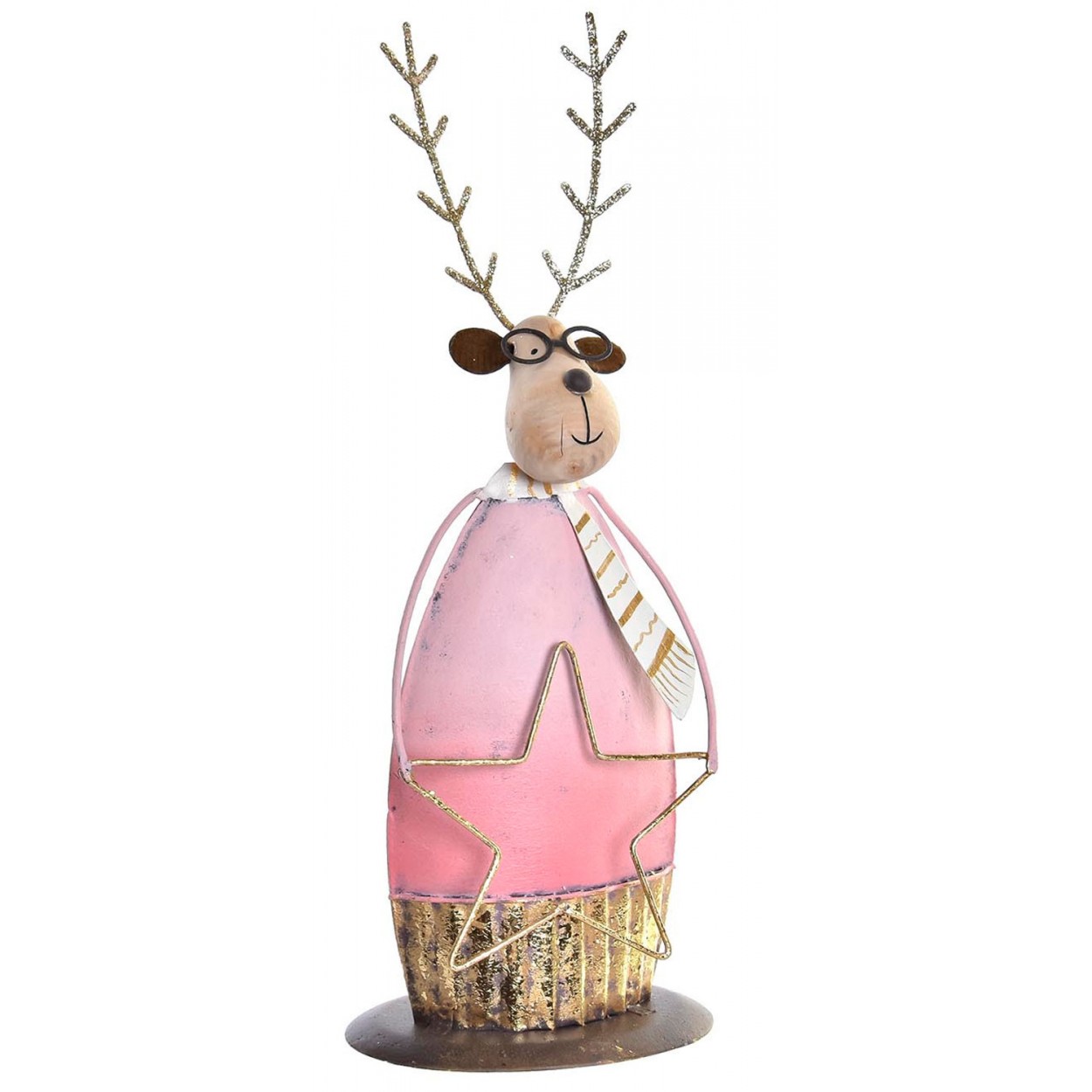 FIGURA NAVIDEÑA DECORATIVA RENO METÁLICO 8X6X22,5CM