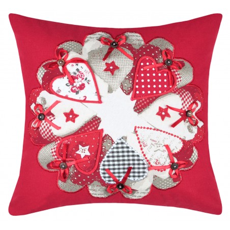COJÍN DECORATIVO CUADRADO NAVIDEÑO KATRIA ALGODÓN 40X40CM