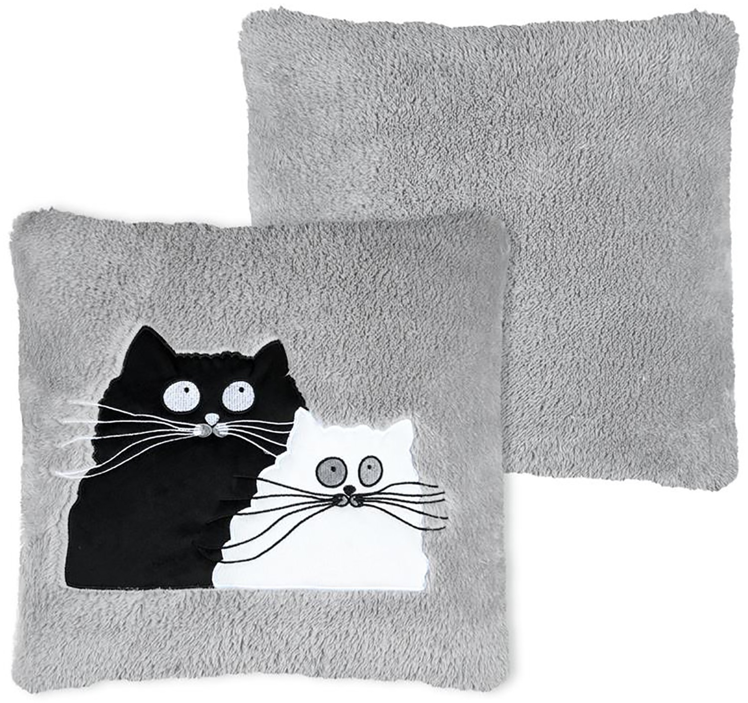 COJÍN DECORATIVO CUADRADO GATOS GRIS 45X45CM